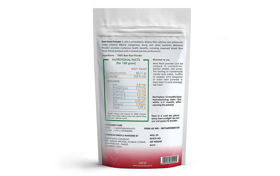 Holy Natural Beet Root Powder    Pack  200 grams